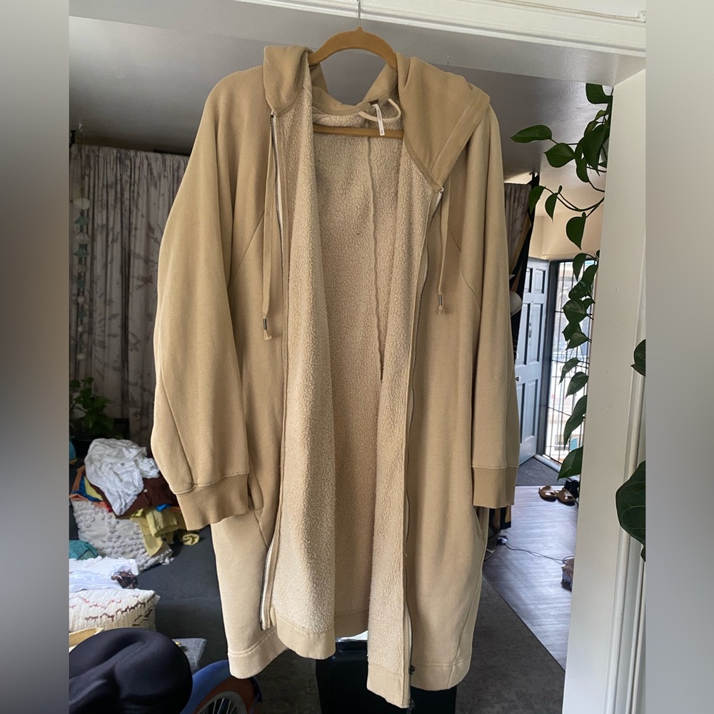 Free People Tan Teddy Jacket Soft Relaxed Fit